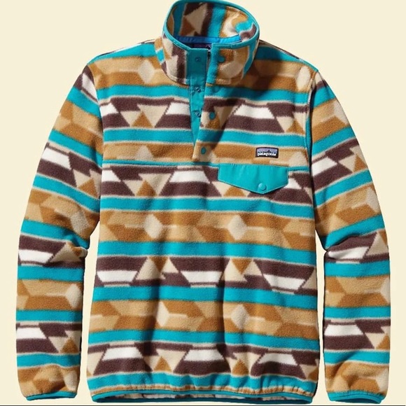 Patagonia Synchilla Lightweight Snap-T Pullover Jacket women's medium tango bear - Picture 1 of 4